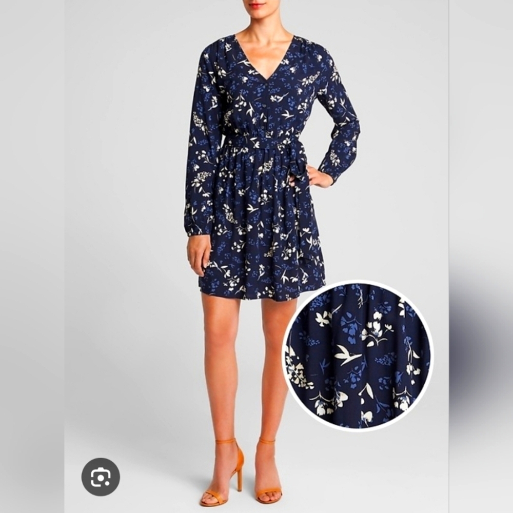 Gap Floral Print Shirtdress Long Sleeve Size Large